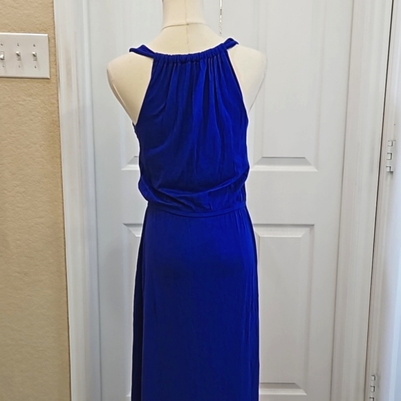 Gap Designed and Crafted Label Blue Maxi Adjustable Racerback Ruched Dress - Picture 2 of 6